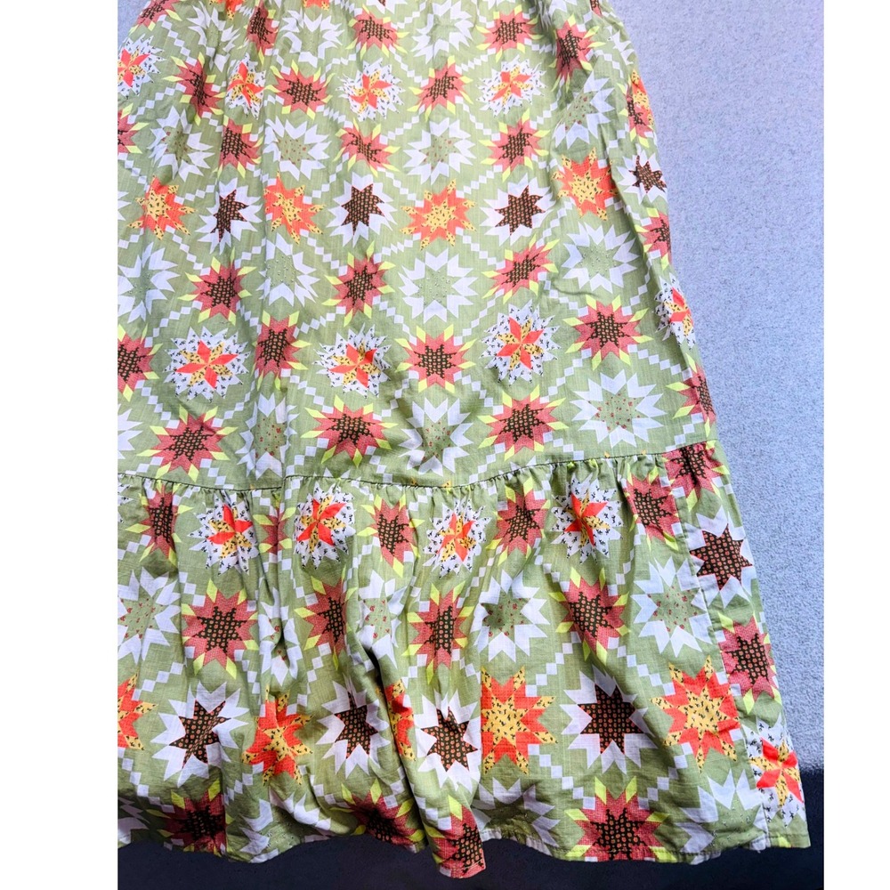 Universal Thread Maxi Dress Women Small Green Patchwork Print Smocked Boho Flowy - Picture 4 of 11